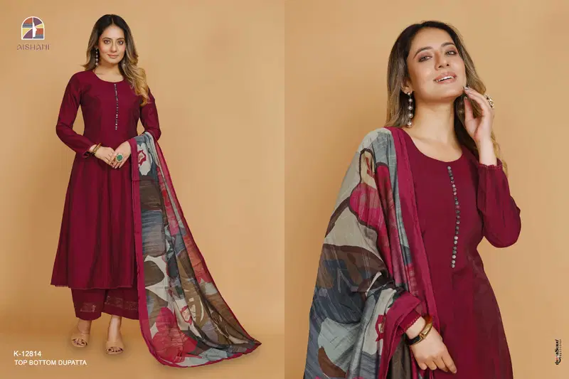 Aishani K 11932 To 12815 Dyed Anarkali Kurti With Bottom Dupatta Online Wholesale